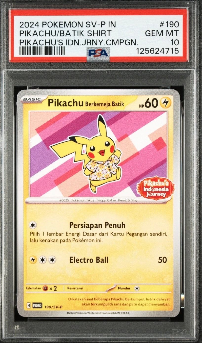 【PSA10】 Indonesia Pikachu Batik Shirt Journey Campaign (PROMO-190/SV-P)