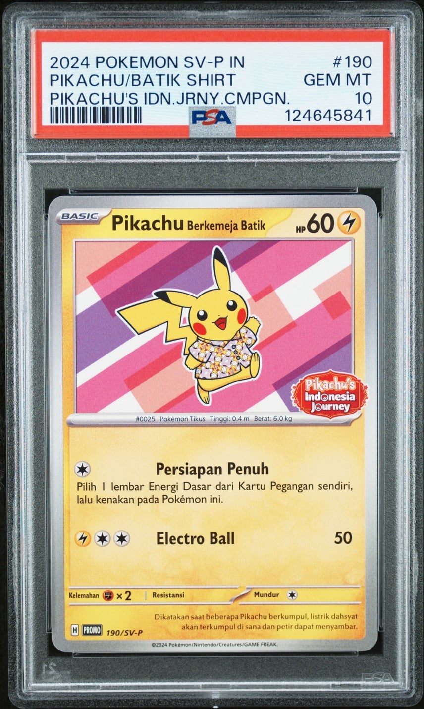 PSA10】バティックシャツを着たピカチュウ (フラワーピカチュウ柄) P